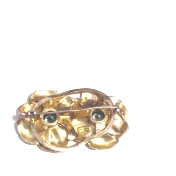 THEODORE FAYRNER ORIGINAL ART DECO 1920s STERLING SILVER .925 TOURMALINE BROOCH - Picture 8 of 9